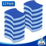 MR.SIGA Non-Scratch Cellulose Scrub Sponge, Dual-Sided Dishwashing Sponge for Kitchen, 12 Pack