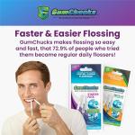 GumChucks Floss for Teeth - Flossing for Kids and ults - Orthodontic Flossers for Braces - Dental Gum Floss Picks for All Ages (Pink Argyle - Candy)
