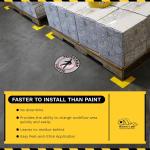 Mighty Line Pedestrian Traffic Crossing Walkway Floor Sign for Safety, Caution, Warning, Heavy-Duty, Peel and Stick, hesive, Industrial Quality, 24"