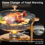 Chafing Dishes for Buffet, 4 Pack 5QT Round Stainless Steel Chafing Dish Set for Home Parties, Christmas Gatherings, Catering Events Complete Buffet Warmer Set (Rose Gold 2)