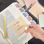 BRYTEFY Pastel Transparent Sticky Notes, Set of 4 Ps 3''x3” Clear Sticky Tabs, Translucent Page Flags Book Markers Stickers, Planner Accessories, Bible Journaling Study Office School Supplies