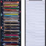 Sabary Pencil Parking Pocket Chart Pencil Dispenser Organizer Holder Nylon Fabric with Grommets and Magnetic Strip for Kids Teachers Classroom School Storage Supplies(Novel)