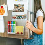 Magnetic Dry Erase Marker Holder for Whiteboard Refrigerator - Clear Acrylic Pen Organizer with Strong Magnet for Markers, Pens, Pencils - Non-Slip Locker, Desk, Fridge Accessory