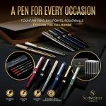 Scriveiner Black Lacquer Rollerball Pen - Stunning Luxury Pen, Real Gold Plating, Schmidt Ink Refill, Best Roller Ball Gift Set for Men & Women, Professional, Executive Office, Nice Pens