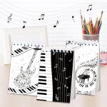 JOINFANXIN 24 Pack Musical Notes Mini Spiral Notebook, Black and White Piano Pocket Notebook for Classroom Students Rewards, 16 Pages Portable Office Meeting Supplies