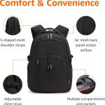 Basics Travel Laptop Backpack for 17 in / 43.1 cm Laptop, Black