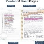 Lined Spiral Journal Notebook for Women, A5 College Ruled Journals for Writing, Hardcover Notebooks for Work, Note taking and Office School Supplies,140 Pages - Blue Leaves