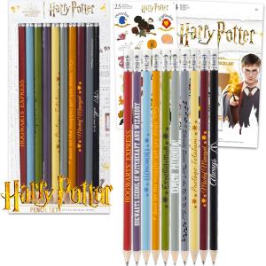 Harry Potter Pencils for Kids - Bundle with 10 Hogwarts Pencils, Stickers, and More | Harry Potter Classroom School Supplies