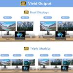 USB C Docking Station Dual Monitor apter for Dell HP, Laptop Docking Station 3 Monitors Qu Display USB C Hub Dongle to 4K HDMI+DP+VGA,3 USB2.0,100W PD,8 in 1 Thunderbolt Dock for Lenovo,Surface