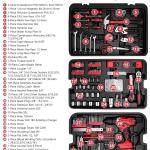 KINGTOOL Home Tool Set Kit - 286 PCS Home Auto Repair Tool Kit with Rolling Tool Box, Mechanic Tool Sets with 21V Max Cordless Power drill, Perfect for Homeowner, Diyer, Handyman