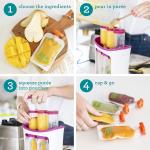 Infantino Squeeze Station, Baby Food Maker & Pouch Filler, Fill 3 Reusable Pouches at Once, Easy to Use, Dishwasher Safe, Homeme Baby Food Prep Essential, Purple