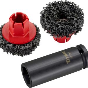 Titan 51798 Wheel Hub Cleaning Kit, Includes 1/2-Inch Drive Impact Socket & Brake Disc Cleaning Ps