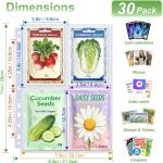 240 Pockets 3.5x5” Seed Packet Sleeves, 30 Pack Double Sided 4 Pocket Seed Organizer Sheet,Heavy Duty Garden Seeds Storage Pages for 3 Ring Binder, 8.5x11” Top Loing Clear Photo, Index Card Sleeves