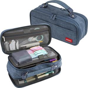 Pencil Case, Large Capacity Pencil Case Organizer; Double Zipper Storage Bag; Big Pencil Pouch for College School Office Teen Girl Boy Men Women ult