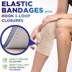 High-Performance Elastic Bandage Wrap - 6 Pack (2x2in, 2x3in, 2x4in) - Self-Closing Strong Compression Bandage Wrap for Feet, Ankles, Wrists, and Knees