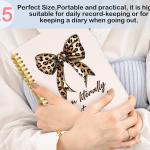 Cheetah Leopard Print Bow Notebook Journal Gifts for Women Girls,I'm Literally Just a Girl Leopard Print Spiral Notebook,Pink School Office Supplies, Supplies 5.5x8.3 Inch