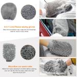 10PCS Car Wash Kit, Auto Cleaning Tool Set with Brushes, Microfiber Mitts & Towels, Vehicle Interior Exterior Detailing Supplies Kit for SUV Truck, Universal Car Accessories