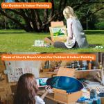 VISWIN Large Tabletop Easel Box with 3 Storage Drawers, justable Portable Beech Wood Desktop Easel for Painting, Drawing, Plein-Air Art Sketchbox for ults, Artists, Beginners, Hold Canvas to 25"