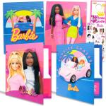 Barbie Folder Set - Bundle with 4 Heavy Duty Laminated Folders with 2 Pockets Each for School, Office Plus Stickers, More | Barbie Back to School Supplies Stuff
