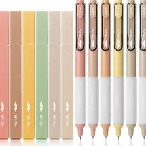 Mr. Pen- Aesthetic Highlighters and Gel Pens, 12 Pack, Assorted Color Bible No Bleed, Black Ink, Highlighter Pens for Bibles
