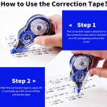 Correction Tape, 10 Pack Correction Tape Easy To Use Applicator for Instant Corrections, 39 ft Each for Study Supplies and Office Products (Blue)