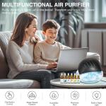 Water Air Purifier for Home with Essential Oil Diffuser & Humidifier, Rainbow Air Washer with LED Mood Light- Includes 6x10ml Essential Oils, Air Revitalizer for Smoke and Pets, Black