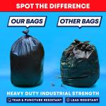 Veska 65 Gallon Trash Bags for Toter, (Value-Pack 50 Count w/Ties) Extra Large 64 Gallon Heavy Duty, 60 Gal Trash Bags Outdoor Garbage Can Liner for CustodiansExtra Large Garbage Bag 70 Gallon