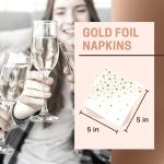 100 PK Gold Napkins - 4 Assorted Designs - 3-Ply Cocktail Napkins Folded 5 x 5 Inches Bar Napkins Disposable Party Napkins Paper Napkins Dinner for Wedding Baby Shower Birthday Gruation 2023