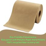 Paper Hand Towel [6 Rolls] Natural Brown [8" x 350 ft] 1 Ply Hardwound Universal 100% Recycled Fiber Compatible with Tork Dispensers Restrooms Kitchen (Natural, 8" x 350 ft)