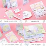 144 Sheets Cute Sticky Notes, Kawaii Cartoon Sticky Note with 12 Different Shapes, Mini Markers Flags Self-Stick Memo Ps for Students Supplies, Assorted Animals Memo Notes 2.4 * 2.4in