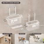 2 Pack Hair Tool Organizer,hesive Hair Dryer Holder Cabinet Door/Wall Mounted justable Height Blow Dryer Holder Under Sink Bathroom Hair Appliance Organizer and Storage Countertop(White)