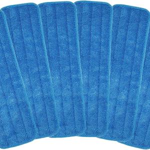 Microfiber Mop P 18" Inch for Wet Dry Mops Floor Cleaning Ps Reusable Compatible with Bona Floor Care System (6 Pack)