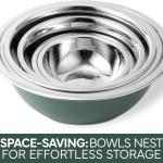 COOK WITH COLOR Stainless Steel Mixing Bowls Set - Nesting Bowls, 6 Pieces, Green