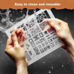 Leaf Border Stencil Reusable Sturdy Flexible Clear Plastic 1-3x8 in Arts and Crafts Material Scrapbooking for Airbrush Painting Drawing