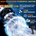 Cordless Leaf Blower Portable Dust Cleaner Handheld 500000RPM Compressed Air Duster, Electric Blower with 2 Battery and Charger&justable Speed for Lawn Care,Patio Cleaning,Drying,Camping