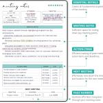 Taja Meeting Notebook for Work Organization - Work notebook with action items, Meeting Minutes Planner Notebook, Perfect Office Supplies for Men & Women - Black