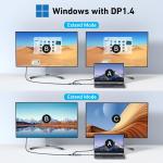Docking Station USB C to Dual HDMI apter, MOKiN USB C Hub Du al HD MI Monitors for Windows,US B C apter with Dual HDMI,3 USB Port,PD Compatible for Dell XPS 13/15, Lenovo Yoga,etc