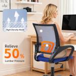 BestOffice Office Chair Ergonomic Cheap Desk Chair Mesh Computer Chair Lumbar Support Modern Executive justable Stool Rolling Swivel Chair for Back Pain (Blue)
