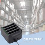 4-Slot Battery Charging Crle Kit for Zebra TC51 TC52 TC56 TC57 TC510 TC52X TC520L Barcode Scanners | Compatible with BT-000314 Battery - Charger Station with apter SAC-TC51-4SCHG-01