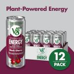 V8 +Energy Sparkling Black Cherry Juice Energy Drink, 11.5 fl oz Can (12 Pack)