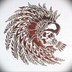 Skull with Native American Hedress Logo Stencil Template Reusable 10 mm Mylar Logo Arts and Crafts Material Scrapbooking for Airbrush Painting Drawing