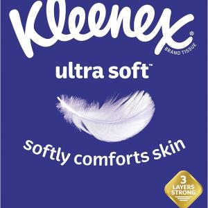 Kleenex Ultra Soft Facial Tissues, 4 Flat Boxes, 110 Tissues per Box (440 Total Tissues)