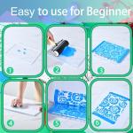 Reusable Gel Printing Plate Kit- 8" X 10" Gel Plate with Acrylic Paint, Printing Paper, Stencil, Storage Box, Rubber Roller, Baren, Easy Clean Plate,DIY Printmaking for Art Card Making, Scrapbooking