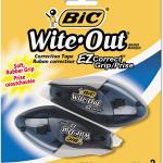 BIC Wite-Out Brand EZ Correct Grip Correction Tape, 19.8 Feet, 2-Count Pack of White Correction Tape, Fast, Clean and Easy to Use Tear-Resistant Tape Office or School Supplies