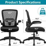 FelixKing Office Chair, Ergonomic Desk Chair Breathable Mesh Chairs justable High Back Lumbar Support Flip-up Armrests, Executive Rolling Swivel Comfy Computer Chairs Home Office Black