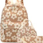 Bluboon School Backpack Set Girls Womens Laptop Bookbag Casual Daypack Fits 15 inch Laptop with Lunch Tote Bag and Pencil Bag