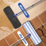Two Sided Dust Mop Floor Cleaning System, MASTERTOP 360 Microfiber Mop with Stainless Steel Handle,Wet Dry Mop,Flat Flip Mops for Hardwood, Laminate, Vinyl, Tiles,4 Washable Mops Ps