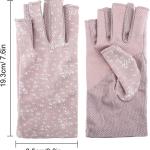 Maxdot Women Sunblock Fingerless Gloves UV Protection Driving Gloves Summer Mitten Non Slip for Outdoor Cycling Manicures