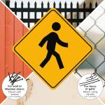 Pedestrian Crossing Sign 24 x 24 Inch Engineer-Gre Reflective Aluminum Traffic Signs Waterproof Rust-Free Ro Safety Signs for Outdoor Use