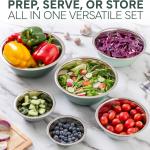 COOK WITH COLOR Stainless Steel Mixing Bowls Set - Nesting Bowls, 6 Pieces, Green